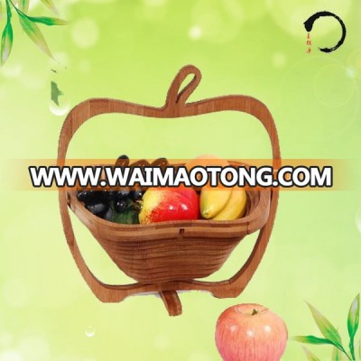 Foldable Bamboo fruit basket with apple shape